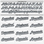 Authentisches weißes Baseball-Trikot in Silber-Schwarz, ärmellos, individuell