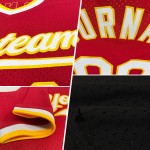 Leichtes authentisches schwarzes Throwback Custom Baseball Jersey Blau-Gold