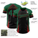 Curve Pattern Custom Solid Authentic 3D Grün-Rot Design Schwarz Kelly Jersey Baseball
