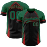 Curve Pattern Custom Solid Authentic 3D Grün-Rot Design Schwarz Kelly Jersey Baseball