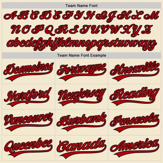 Authentisches Cream Baseball Jersey Throwback Custom Rot-Schwarz