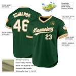 Gold Throwback Custom Weiß-Altgrün Jersey Baseball Authentic