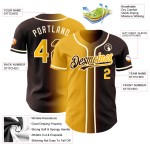 Gradient Fashion Custom Authentic Braun Gold-Creme Jersey Baseball