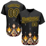 Gelb Schwarz Design Authentische Baseball Muster Stil Ethnische Jersey Afrikanische