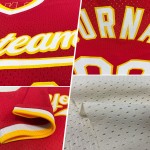 Authentisches Cream Baseball Jersey Throwback Custom Rot-Schwarz