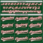 Weiß-Rotes Baseball Throwback Authentic Green Custom Jersey