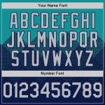 Quadratisches Muster Authentisches Design Teal Shapes Custom Gradient Baseball Grau-Marineblau Jersey 3D