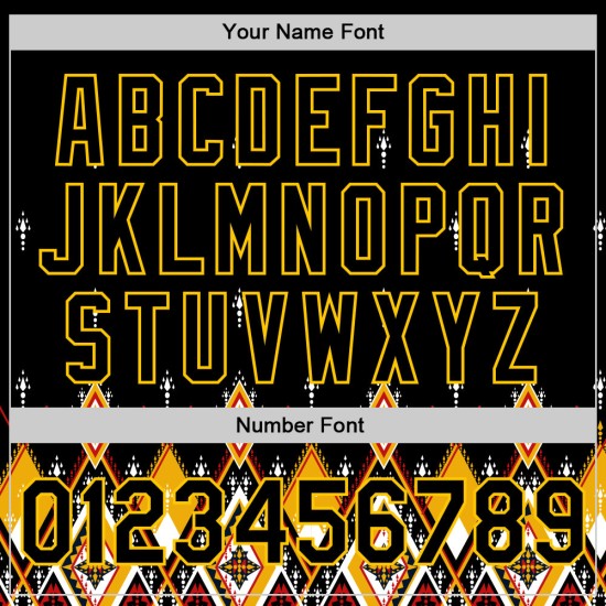 Gelb Schwarz Design Authentische Baseball Muster Stil Ethnische Jersey Afrikanische