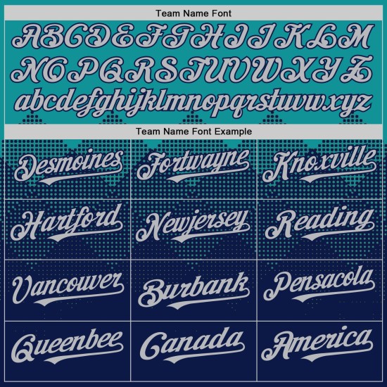 Quadratisches Muster Authentisches Design Teal Shapes Custom Gradient Baseball Grau-Marineblau Jersey 3D